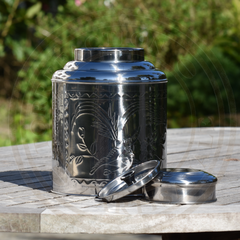  BOÎTE A THÉ ARGENT (vide) Contenance 1.5 kg
