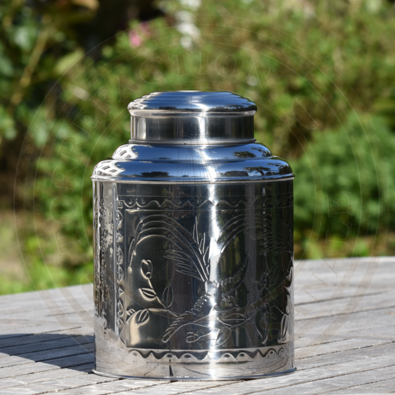  BOÎTE A THÉ ARGENT (vide) Contenance 1.5 kg
