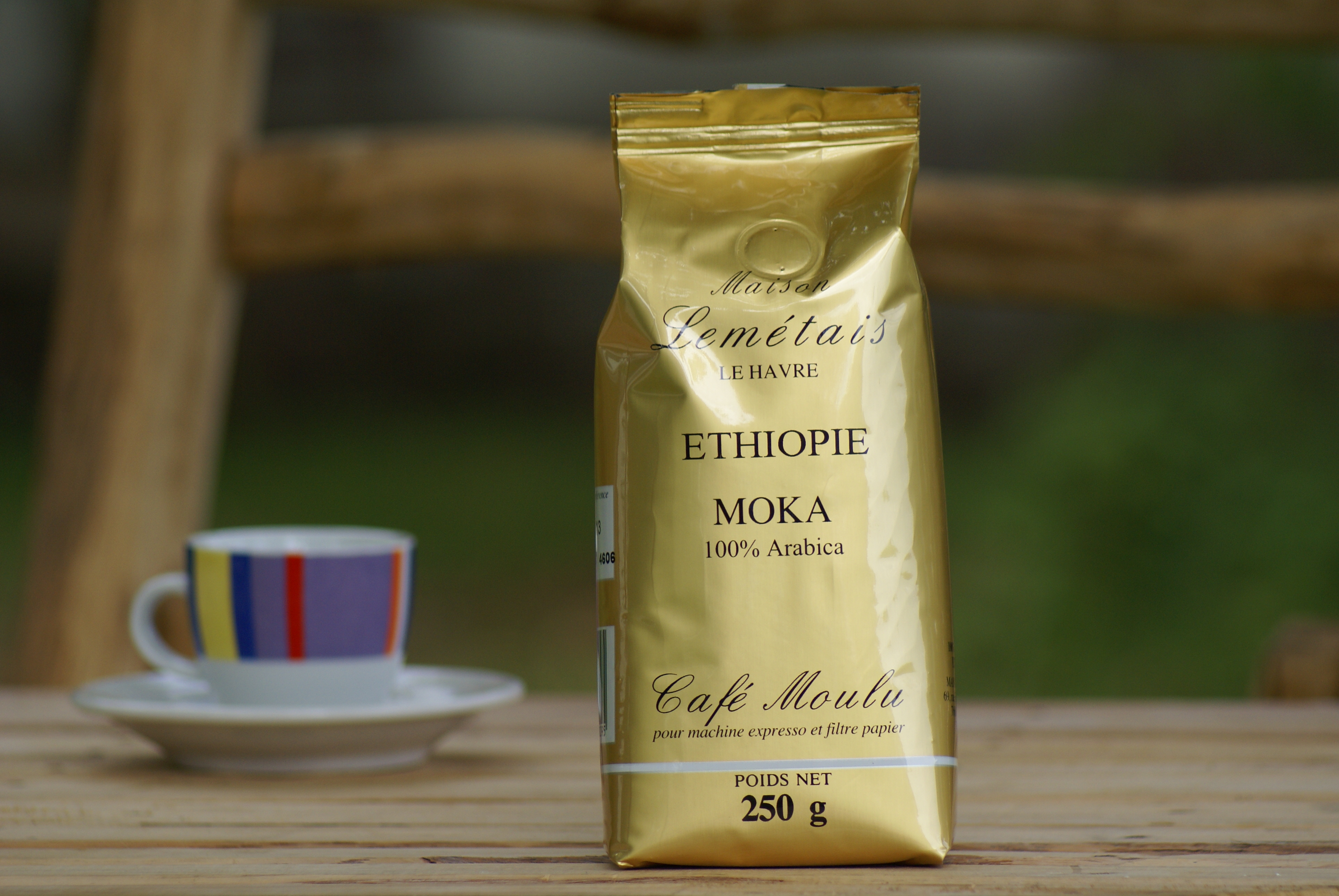CAFÉ MOULU origine ETHIOPIE 100% ARABICA. Le sachet de 250 g